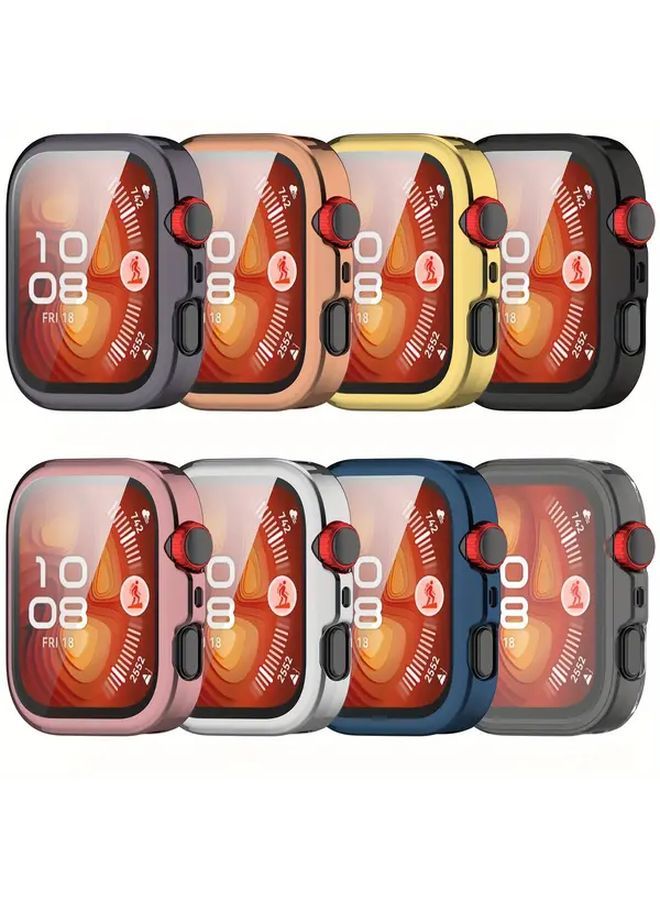 غطاء ذهبي من TPU لساعة Huawei Watch Fit 4 مع حامي شاشة كامل التغطية - Image 3